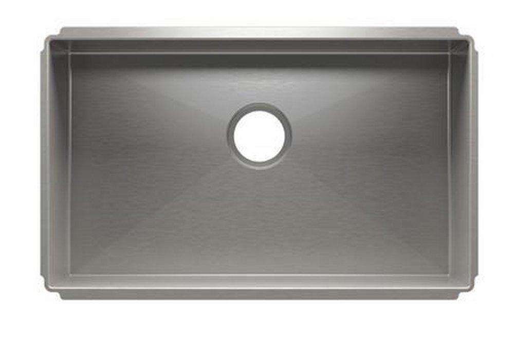 Julien Brushed Stainless Steel 28-1/2 x 17-1/2 in. No Hole Stainless Steel Single Bowl Undermount Kitchen Sink 