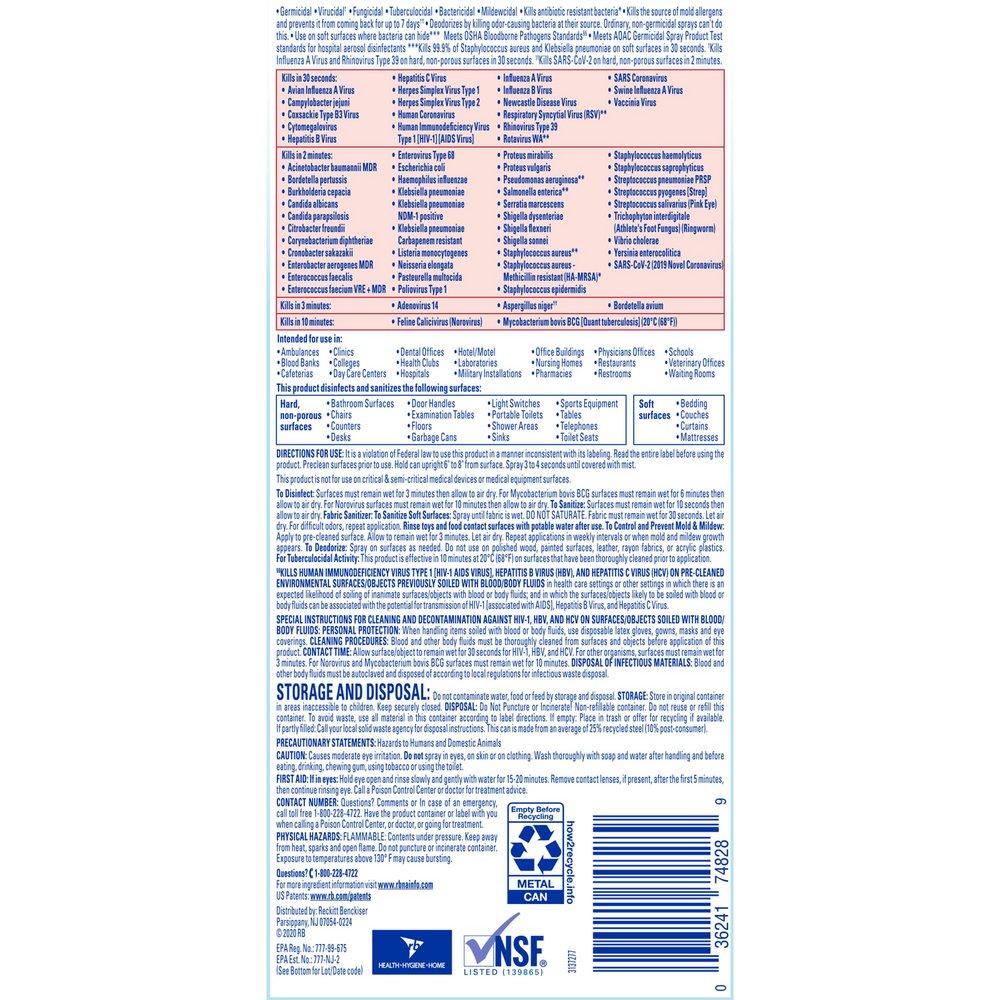 Lysol PRO SOLUTION Clear Fragrance Disinfectant Spray 