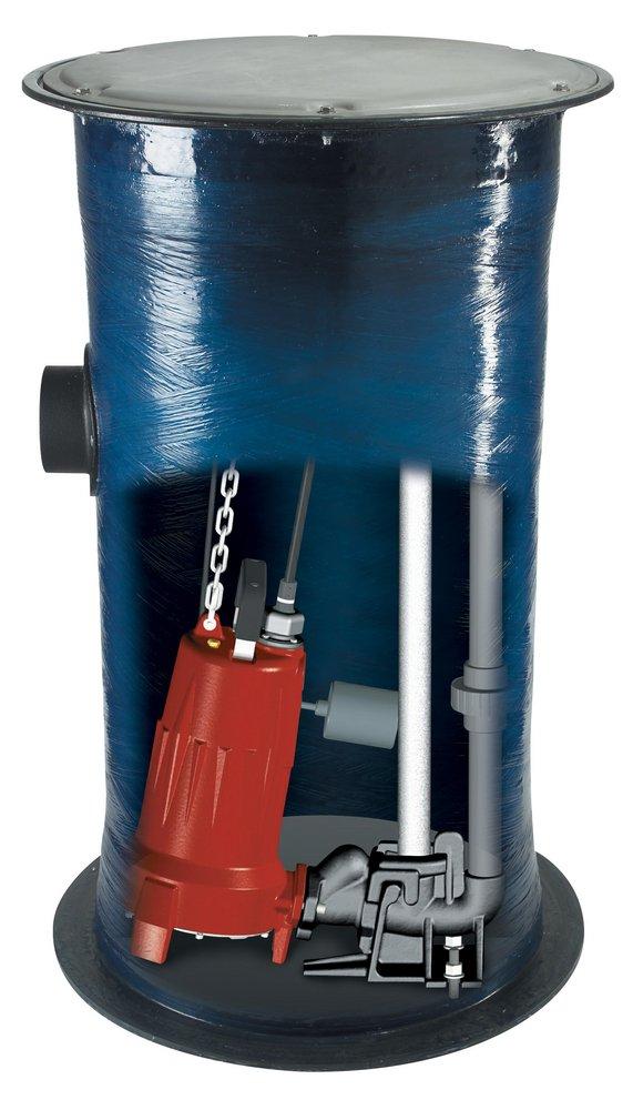 2 HP 24X48 Basin Grinder Pump Package with Stainless Steel Cover 