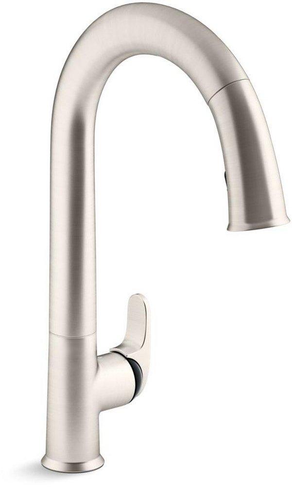 KOHLER Vibrant&reg; Stainless Single Handle Pull Down Touchless Kitchen Faucet with Response, Sweep Spray and DockNetik Technology 
