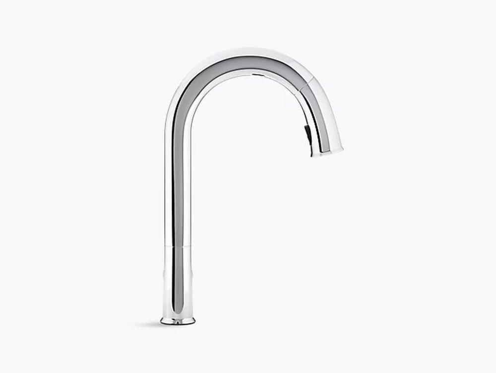 KOHLER Vibrant&reg; Stainless Single Handle Pull Down Touchless Kitchen Faucet with Two-Function Spray, Magnetic Docking and Sweep Spray Technology 