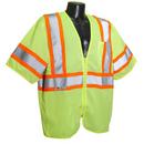 Size L Polyester Mesh Reusable Safety Vest in Hi-Viz Green