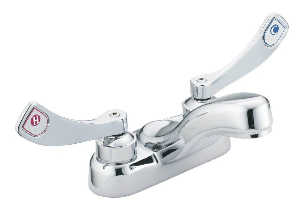 Moen Polished Chrome Two Handle Centerset Bathroom Sink Faucet 