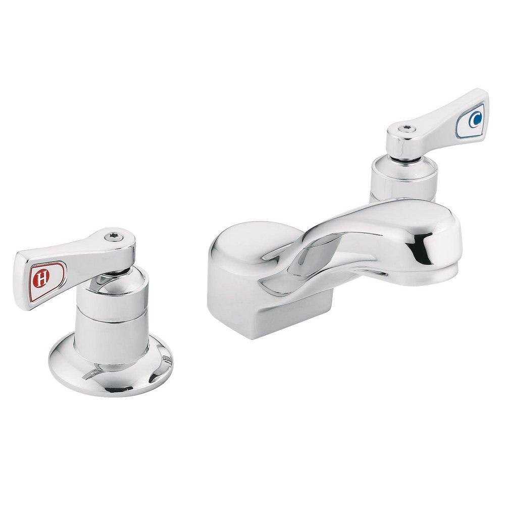 Moen Polished Chrome Two Handle Widespread Bathroom Sink Faucet 