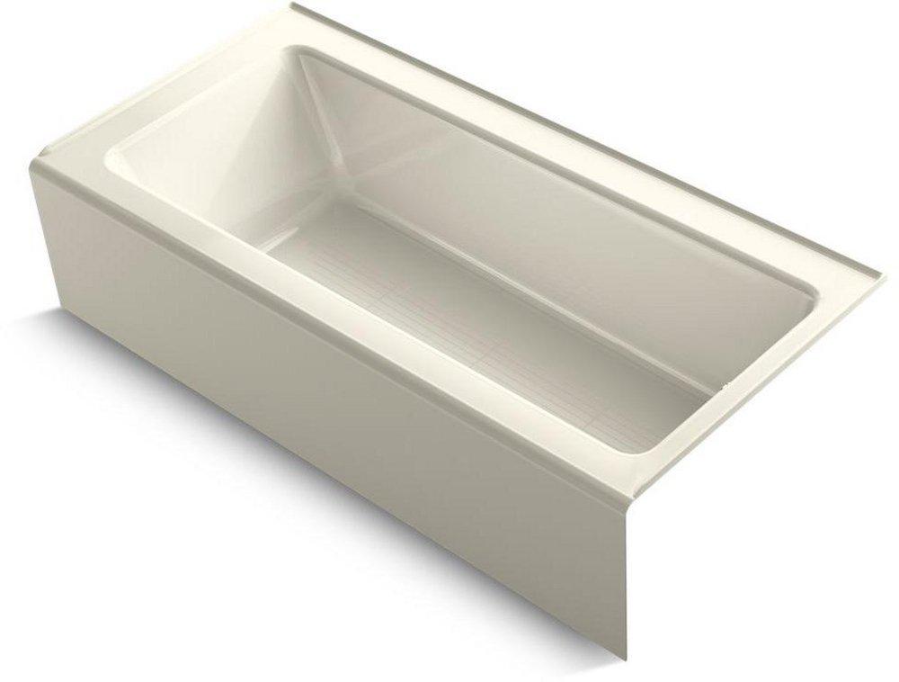 KOHLER Biscuit 66 x 32 in. Soaker Alcove Bathtub Right Drain 