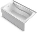 66 x 36 in. Alcove Air Bathtub with Integral Apron and Left Hand Drain in White