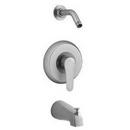 2 gpm Pressure Balancing Bath and Shower Faucet with Single Lever Handle and Diverter Spout in Brushed Chrome