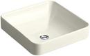 16-1/4 x 16-1/4 in. Square Dual Mount Bathroom Sink in Biscuit