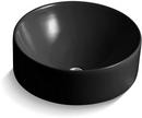 16-1/2 x 16-1/2 in. Round Vessel Mount Bathroom Sink in Black Black™