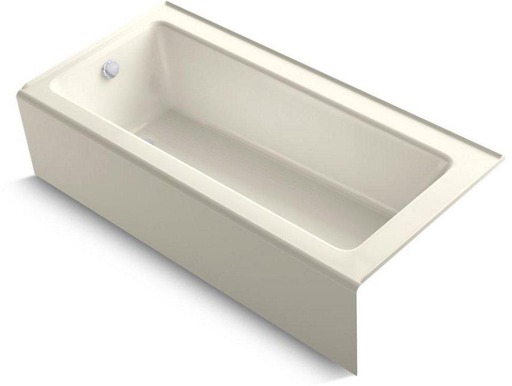 KOHLER Biscuit 66 x 32 in. Soaker Alcove Bathtub Left Drain 