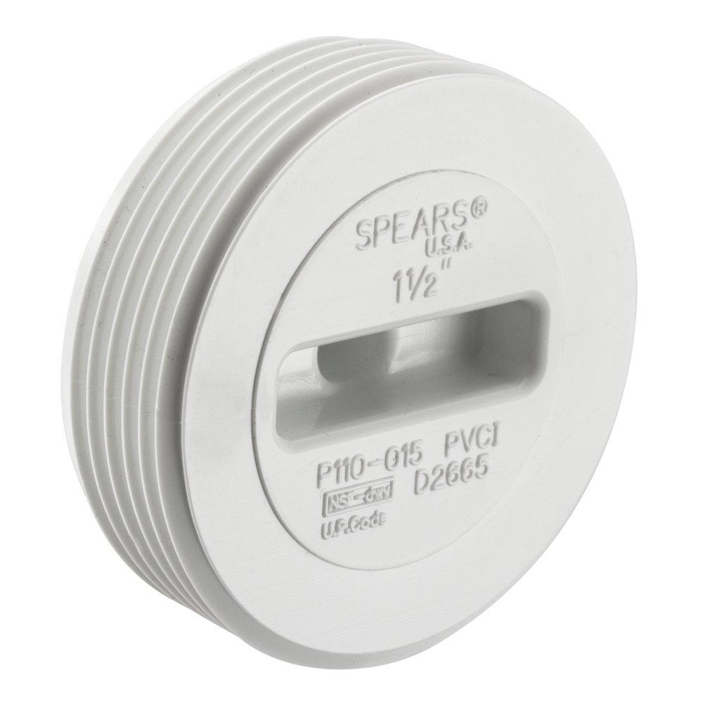 Spears&reg; Manufacturing Company White MPT Straight, Clean-Out and DWV Flush PVC Plug 
