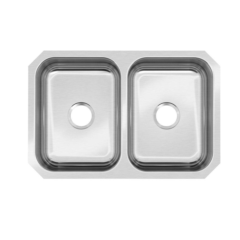PROFLO&reg; Stainless Steel 30-3/4 x 20-1/2 in. Stainless Steel Double Bowl Undermount Kitchen Sink 