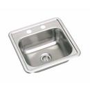 PROFLO® Stainless Steel 15 x 15 in. 2 Hole Drop-in Stainless Steel Bar Sink 