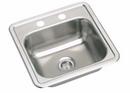 PROFLO&reg; Stainless Steel 15 x 15 in. 2 Hole Drop-in Stainless Steel Bar Sink 