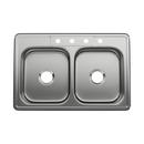 33 x 22 in. 4-Hole Stainless Steel Double Bowl Drop-in Kitchen Sink