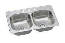 33 in. Drop-in Stainless Steel Double Bowl Kitchen Sink