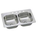 PROFLO&reg; Stainless Steel 33 x 22 in. Stainless Steel Double Bowl Drop-in Kitchen Sink 