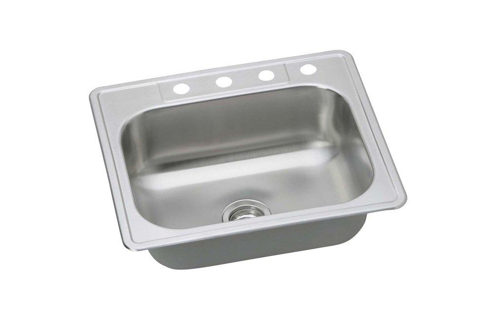 PROFLO&reg; Stainless Steel 25 x 22 in. Stainless Steel Single Bowl Drop-in Kitchen Sink 