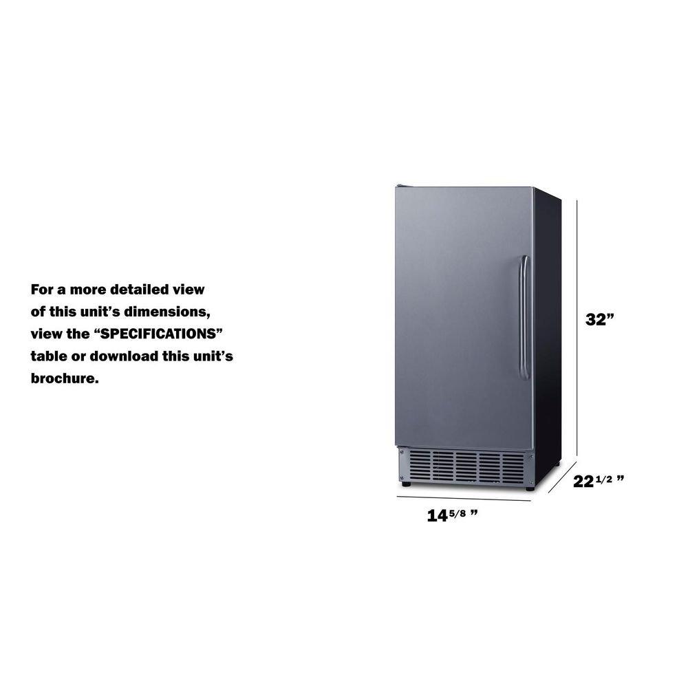 Summit Appliance Stainless Steel 32-19/50 in. 25 lb Ice Maker 