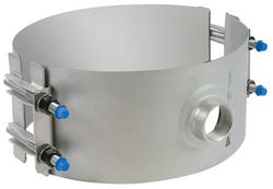 6 x 1 in. CC 250 psi 304 Stainless Steel Double Strap Saddle with Buna-N Gasket