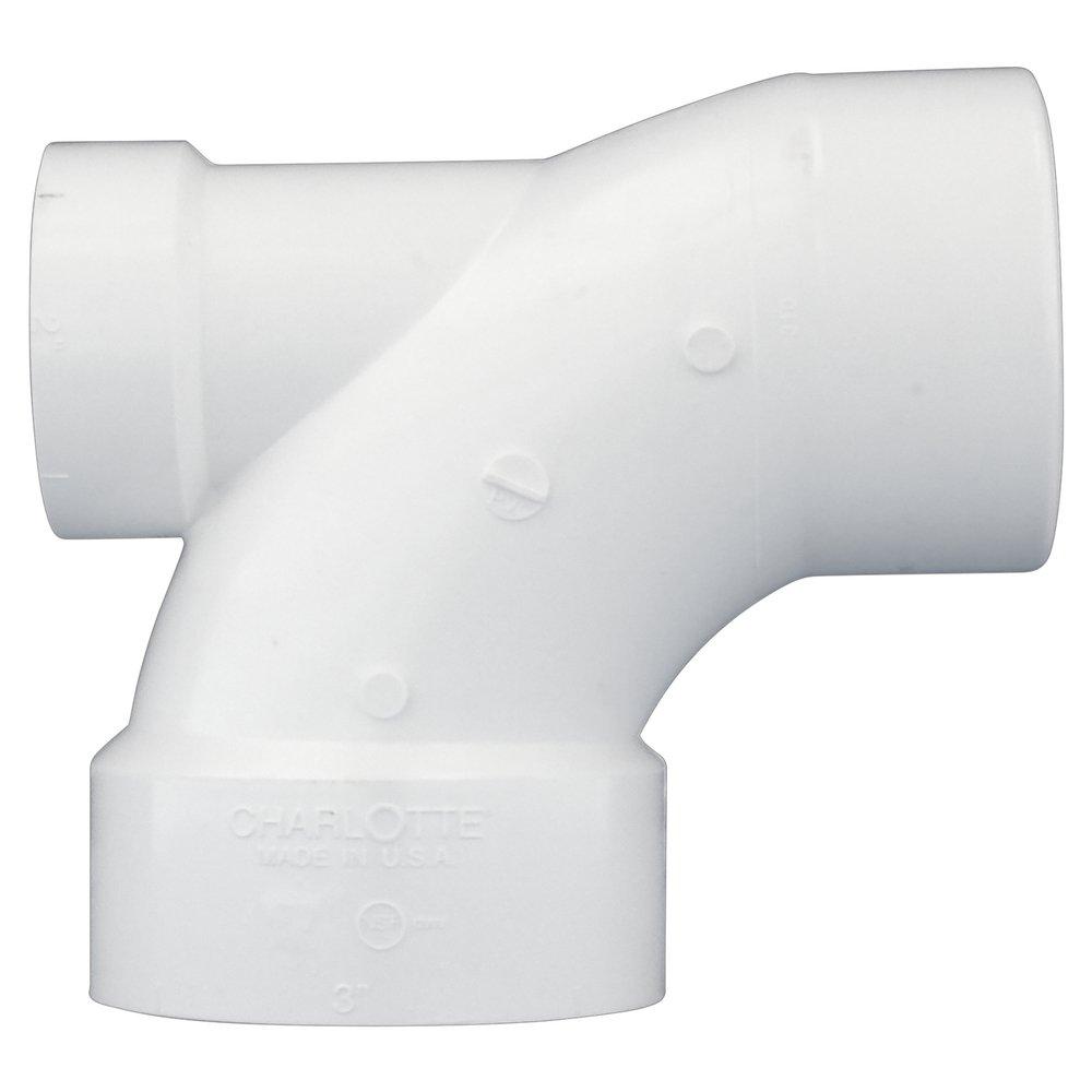 White PVC DWV 90&deg; Street Elbow with 2 