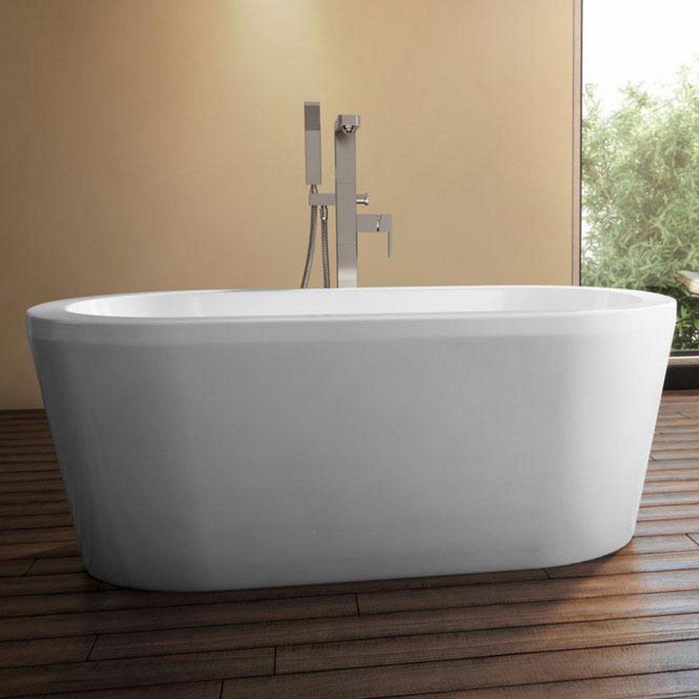 Neptune Products White 66-7/8 x 31-1/2 in. Oval Bathtub with Center Drain 