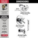 Delta Faucet Chrome Two Handle Single Function Bathtub & Shower Faucet (Trim Only) 