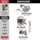 Delta Faucet Brilliance Stainless Two Handle Single Function Bathtub & Shower Faucet (Trim Only) 