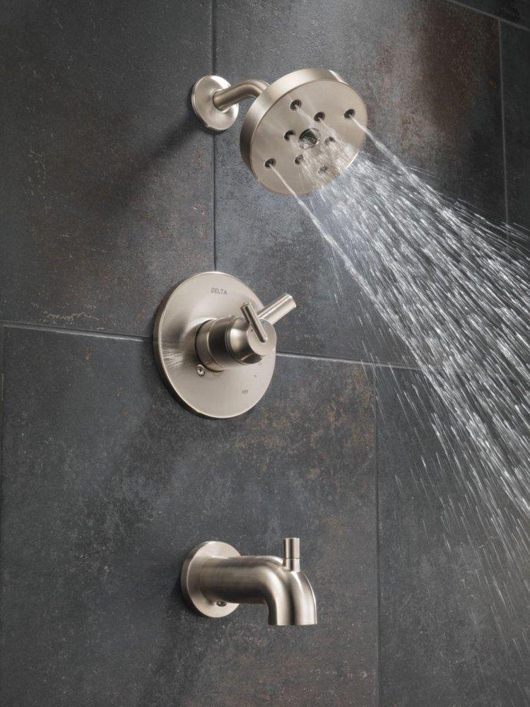 Delta Faucet Brilliance&reg; Stainless Single Handle Single Function Bathtub & Shower Faucet (Trim Only) 