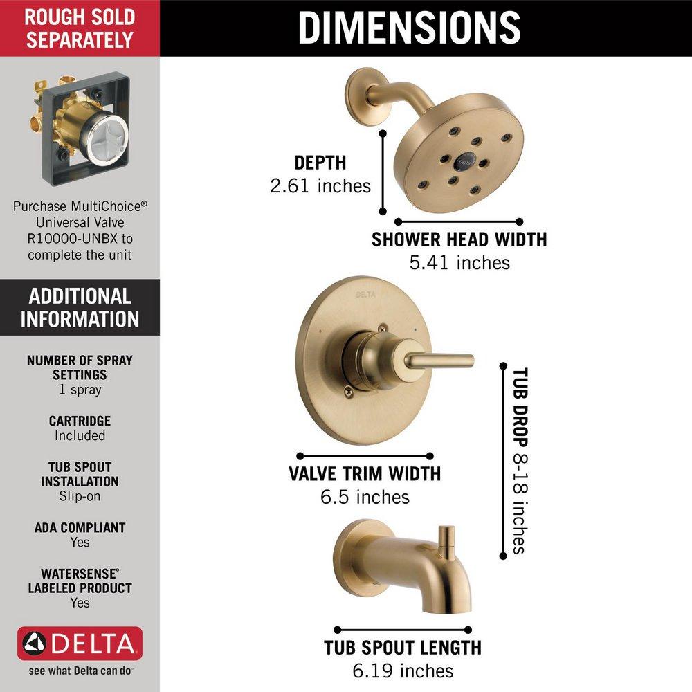Delta Faucet Brilliance Champagne Bronze Single Handle Single Function Bathtub & Shower Faucet (Trim Only) 