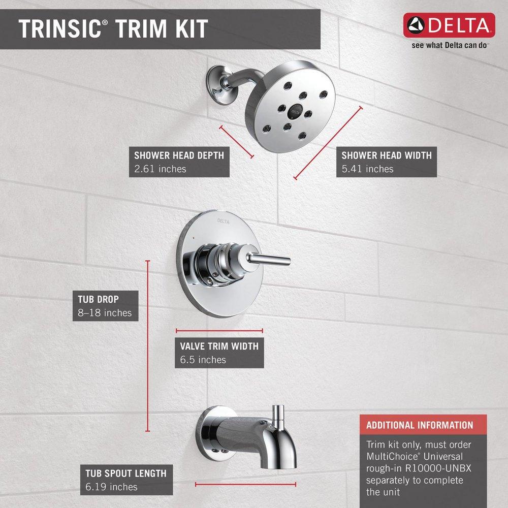 Delta Faucet Chrome Single Handle Single Function Bathtub & Shower Faucet (Trim Only) 