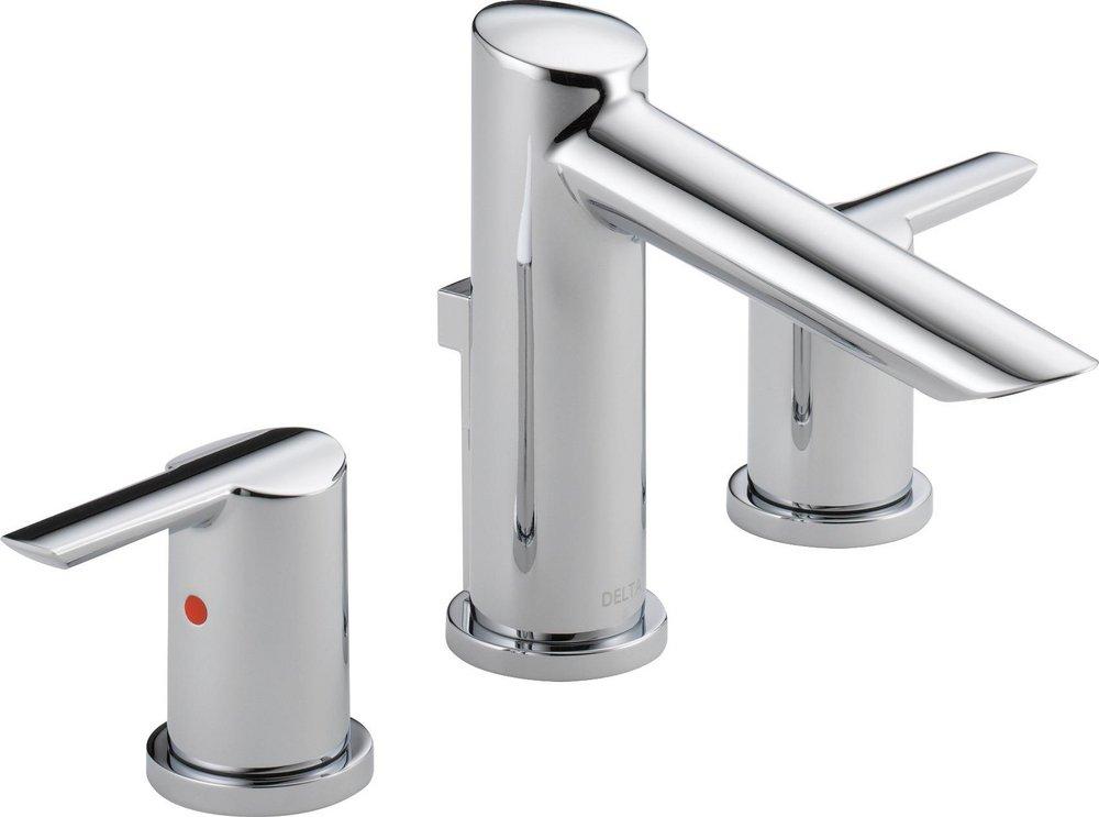 Delta Faucet Chrome Two Handle Widespread Bathroom Sink Faucet 