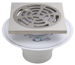 2 in. Plastic Shower Drain in Brushed Nickel