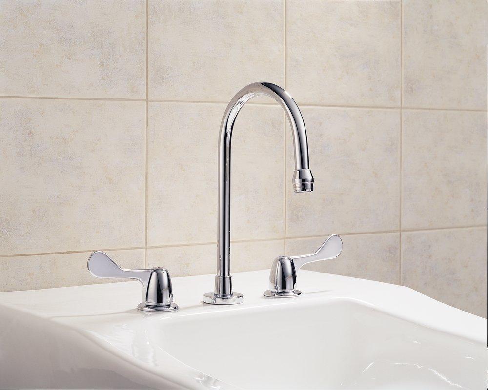 Delta Faucet Chrome Two Handle Widespread Bathroom Sink Faucet 