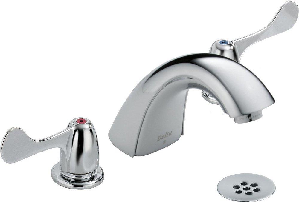 Delta Faucet Chrome Two Handle Widespread Bathroom Sink Faucet 