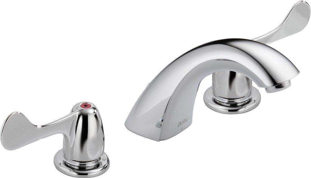 Delta Faucet Chrome Two Handle Widespread Bathroom Sink Faucet 