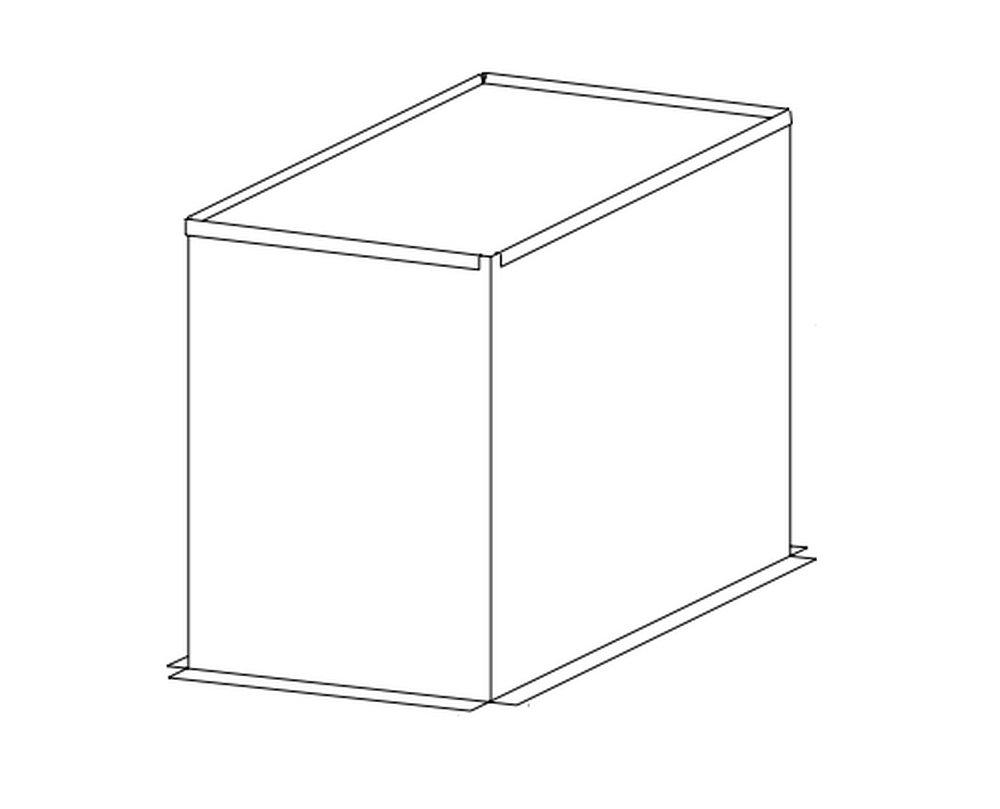48 x 15-1/2 in. 26 ga Flange Plenum with Cap 