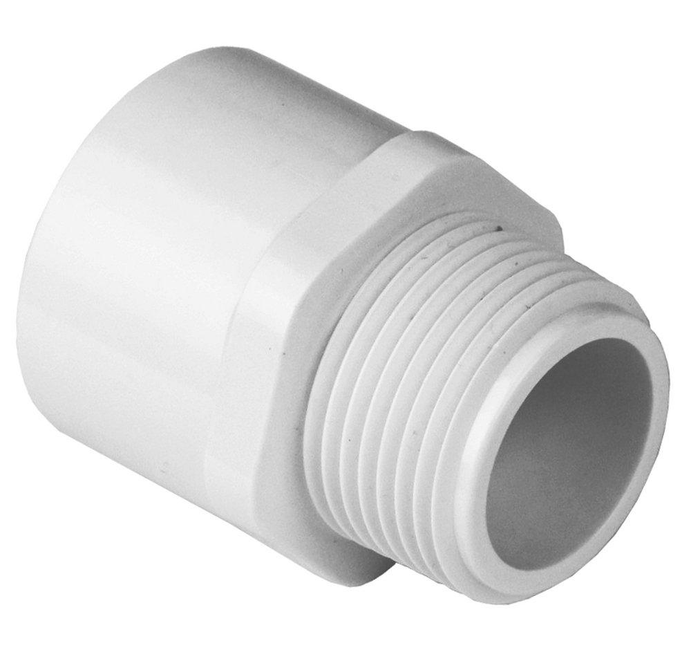 White Spigot x Gasket Sewer Schedule 40 O-Ring PVC Adapter 