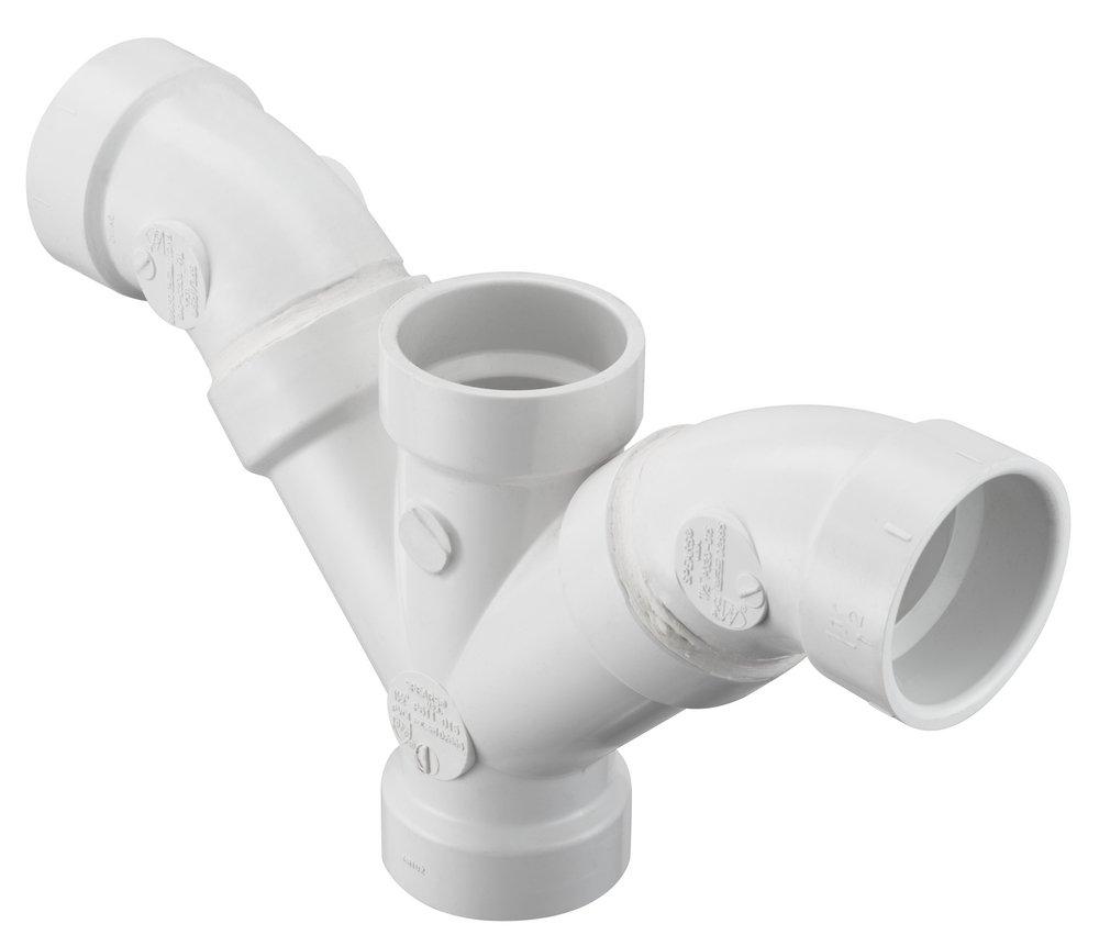 White PVC DWV Double Combination Wye 
