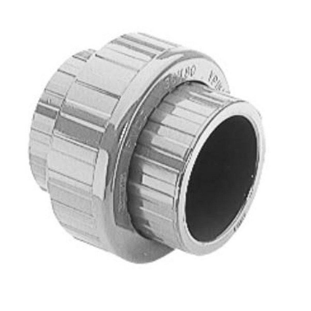 Grey Socket Straight Schedule 80 PVC Union with EPDM O-Ring Seal 
