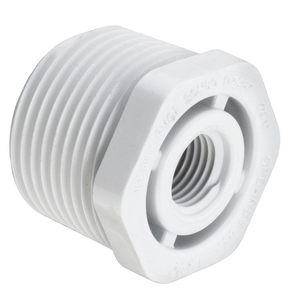 White MPT x FPT Schedule 40 PVC Bushing 