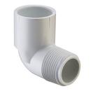 White MIPT x Socket Straight Schedule 40 PVC 90 Degree Elbow 