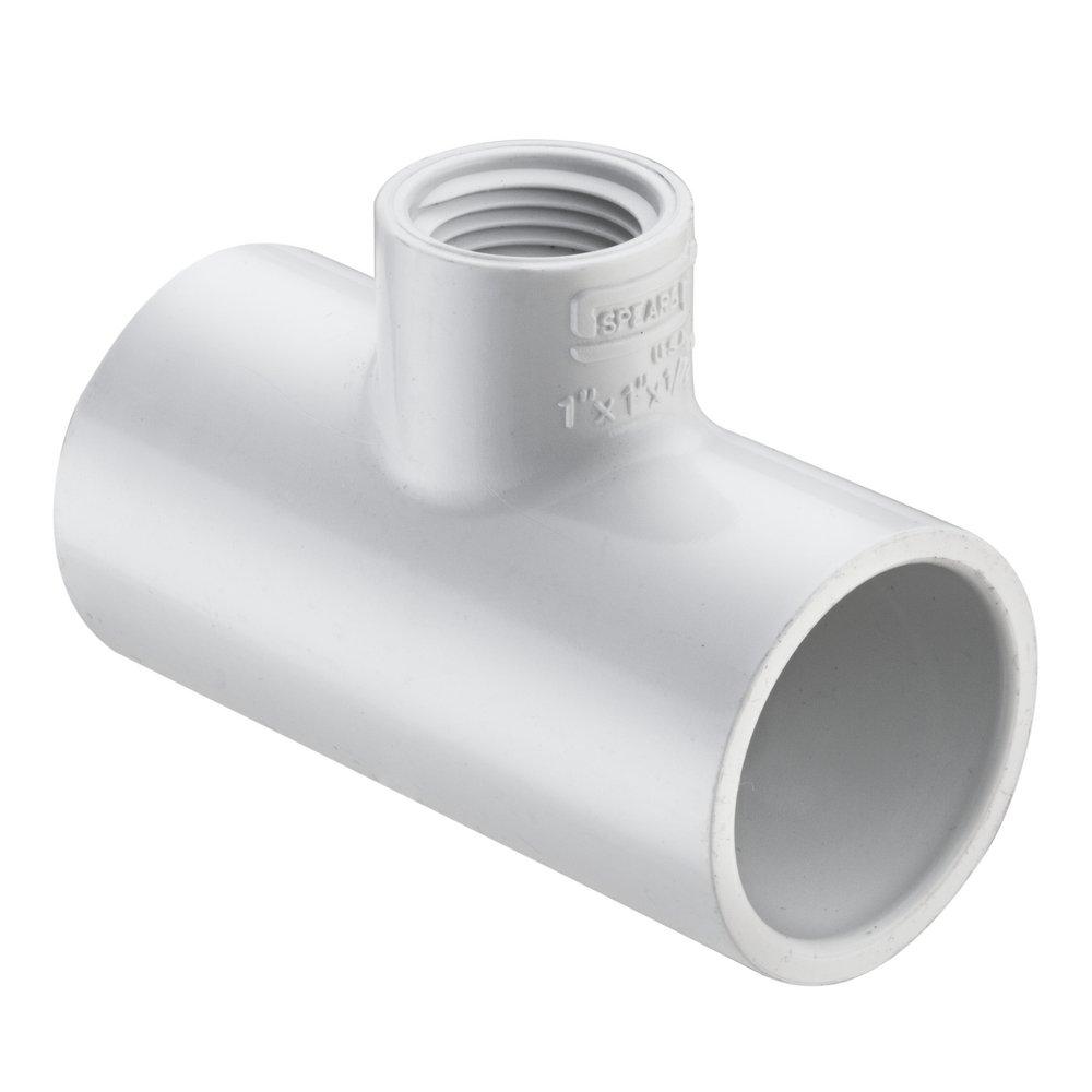 White Socket x FIPT Straight Schedule 40 PVC Tee 