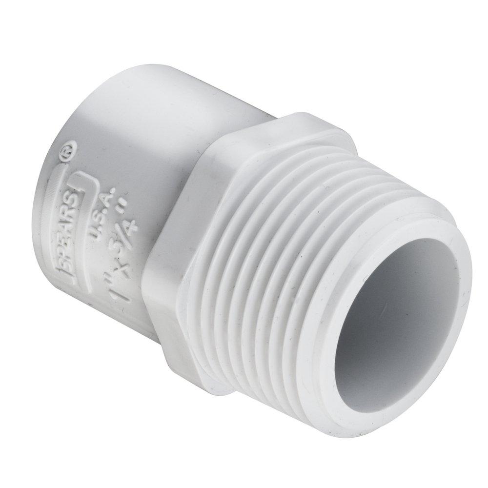 White Spigot x Gasket Sewer Schedule 40 O-Ring PVC Adapter 