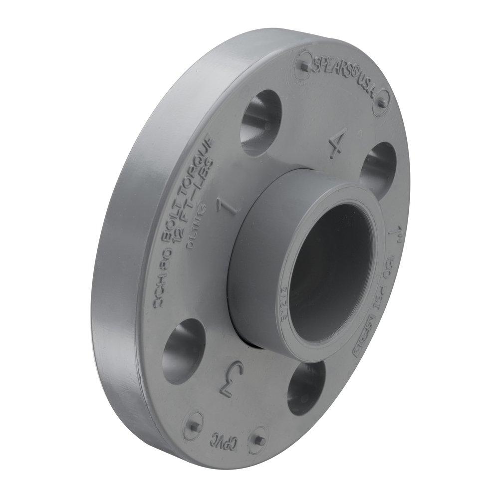 Grey Socket Weld Schedule 80 Van Stone Style CPVC Flange with Ring 
