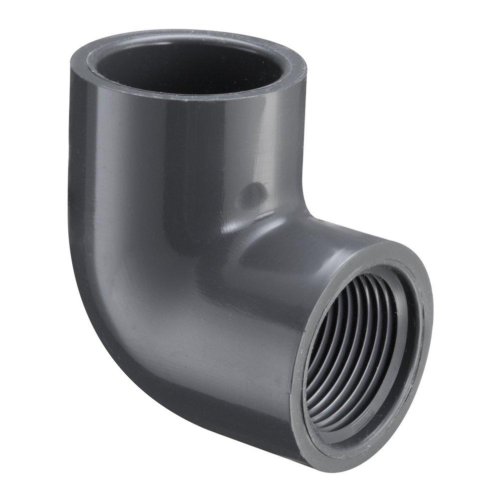 Grey Socket x FIPT Straight Schedule 80 PVC 90 Degree Elbow 
