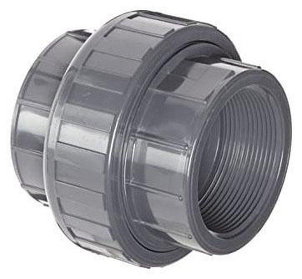 Grey FIPT Straight Schedule 80 PVC Union with EPDM O-Ring Seal 