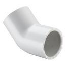 White Socket Straight Schedule 40 PVC 45 Degree Elbow 