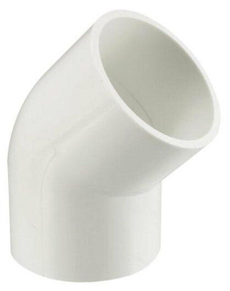 White Socket Straight Schedule 40 PVC 45 Degree Elbow 