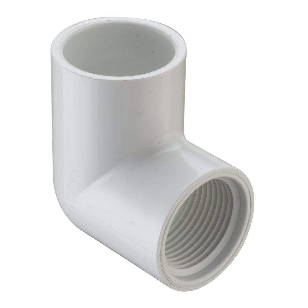 White Socket x FIPT Straight Schedule 40 PVC 90 Degree Elbow 